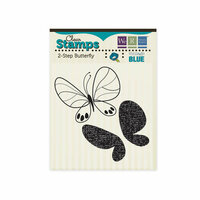We R Memory Keepers - Vintage Blue Collection - Clear Acrylic Stamps - Butterfly, BRAND NEW