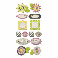 We R Memory Keepers - Retro Glam Collection - Self Adhesive Layered Chipboard - Tags