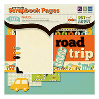 We R Memory Keepers - Out and About Collection - 12 x 12 Pre-made Scrapbook Pages with Flocked Accents - Road Trip