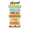 We R Memory Keepers - Funfetti Collection - Self Adhesive Layered Chipboard with Glitter Accents - Words, CLEARANCE