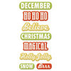 We R Memory Keepers - White Christmas Collection - Self Adhesive Layered Chipboard with Flocked Accents - Words
