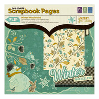 We R Memory Keepers - Merry January Collection - 12 x 12 Pre-made Scrapbook Pages with Foil and Glitter Accents - Winter Wonder