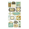 We R Memory Keepers - Merry January Collection - Self Adhesive Layered Chipboard with Foil Accents - Tags