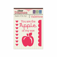 We R Memory Keepers - Be My Valentine Collection - Clear Acrylic Stamps - Apple of My Eye