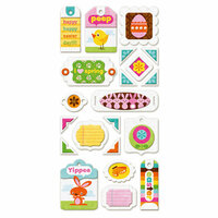 We R Memory Keepers - Peep Collection - Easter - Self Adhesive Layered Chipboard with Flocked Accents - Tags, BRAND NEW