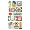 We R Memory Keepers - Travel Light Collection - Self Adhesive Layered Chipboard with Foil Accents - Tags