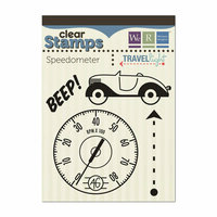 We R Memory Keepers - Travel Light Collection - Clear Acrylic Stamps - Speedometer