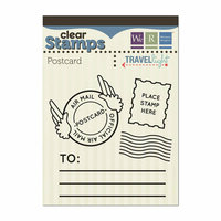 We R Memory Keepers - Travel Light Collection - Clear Acrylic Stamps - Postcard