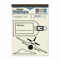 We R Memory Keepers - Travel Light Collection - Clear Acrylic Stamps - Luggage Tag