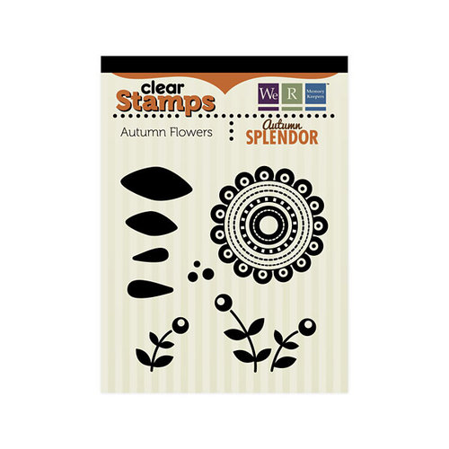 We R Memory Keepers - Autumn Splendor Collection - Clear Acrylic Stamps - Autumn Flowers
