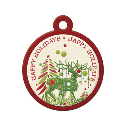 We R Memory Keepers - Peppermint Twist Collection - Christmas - Embossed Tags - Happy Holidays