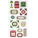 We R Memory Keepers - Peppermint Twist Collection - Christmas - Self Adhesive Layered Chipboard with Glitter Accents - Tags