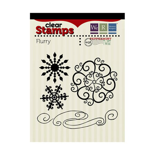 We R Memory Keepers - Peppermint Twist Collection - Christmas - Clear Acrylic Stamps - Flurry
