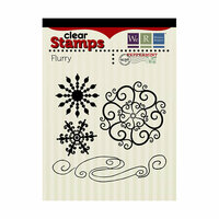 We R Memory Keepers - Peppermint Twist Collection - Christmas - Clear Acrylic Stamps - Flurry