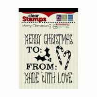 We R Memory Keepers - Peppermint Twist Collection - Christmas - Clear Acrylic Stamps - Merry Christmas