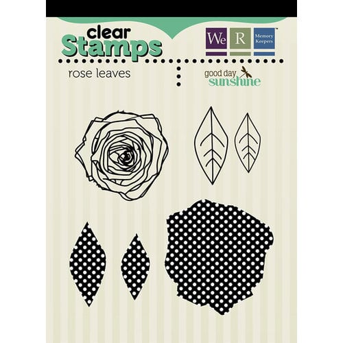 We R Memory Keepers - Good Day Sunshine Collection - Clear Acrylic Stamps - Rose Leaves