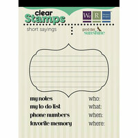 We R Memory Keepers - Good Day Sunshine Collection - Clear Acrylic Stamps - Short Sayings