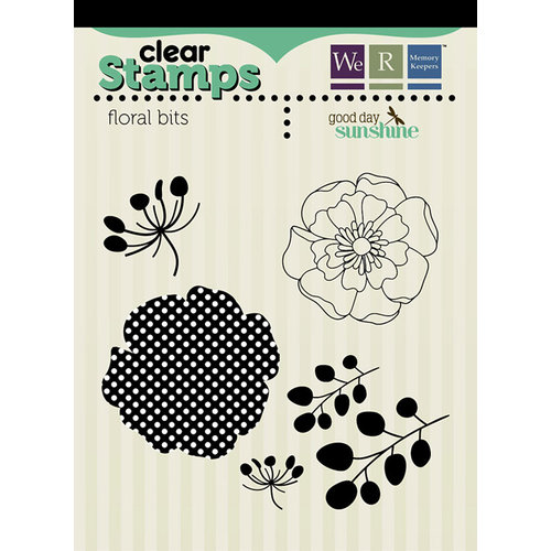 We R Memory Keepers - Good Day Sunshine Collection - Clear Acrylic Stamps - Floral Bits