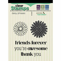 We R Memory Keepers - Good Day Sunshine Collection - Clear Acrylic Stamps - Daisy Phrases