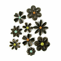We R Memory Keepers - Good Day Sunshine Collection - Metal Flowers and Brads