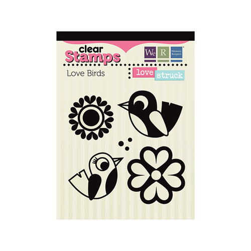 We R Memory Keepers - Love Struck Collection - Clear Acrylic Stamps - Love Birds