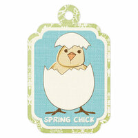 We R Memory Keepers - Cotton Tail Collection - Embossed Tags - Spring Chick