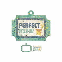 We R Memory Keepers - Down the Boardwalk Collection - Embossed Tags - Mini Frames - Sand Pail