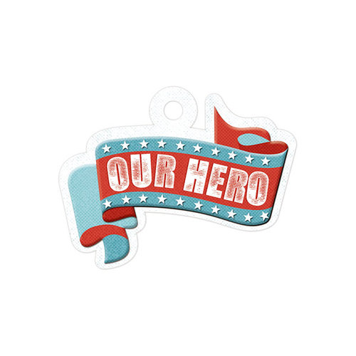 We R Memory Keepers - Red White and Blue Collection - Embossed Tags - Our Hero