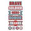 We R Memory Keepers - Red White and Blue Collection - Self Adhesive Layered Chipboard with Foil Accents - Words