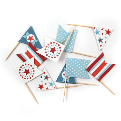 We R Memory Keepers - Red White and Blue Collection - Mini Flags