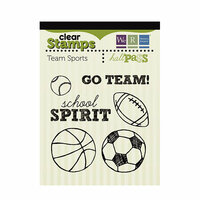 We R Memory Keepers - Hall Pass Collection - Clear Acrylic Stamps - Team Sports