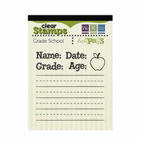 We R Memory Keepers - Hall Pass Collection - Clear Acrylic Stamps - Grade School