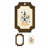 We R Memory Keepers - Black Widow Collection - Halloween - Embossed Tags - Mini Frames - You're Invited