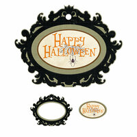 We R Memory Keepers - Black Widow Collection - Halloween - Embossed Tags - Mini Frames - Happy Halloween