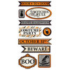 We R Memory Keepers - Black Widow Collection - Halloween - Self Adhesive Layered Chipboard - Words