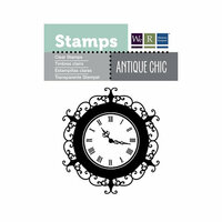 We R Memory Keepers - Antique Chic Collection - Clear Acrylic Stamps - Clock