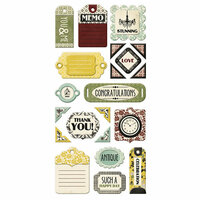We R Memory Keepers - Antique Chic Collection - Self Adhesive Layered Chipboard - Tags