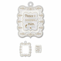 We R Memory Keepers - Yuletide Collection - Christmas - Embossed Tags - Mini Frames - Peace