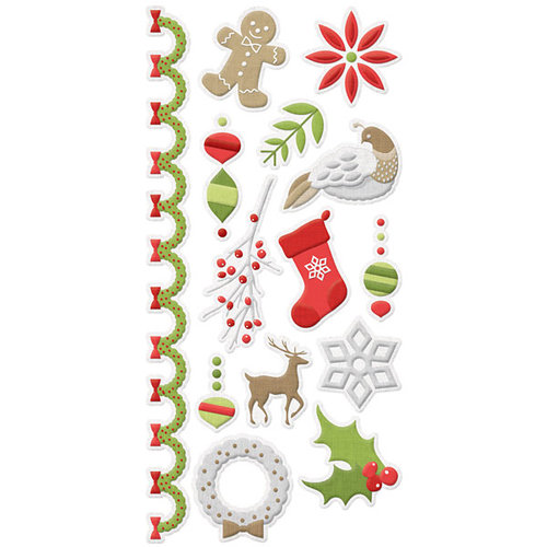 We R Memory Keepers - Yuletide Collection - Christmas - Embossed Cardstock Stickers