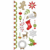 We R Memory Keepers - Yuletide Collection - Christmas - Embossed Cardstock Stickers