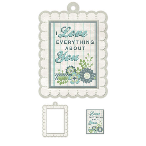 We R Memory Keepers - Winter Frost Collection - Embossed Tags - Mini Frames - Love