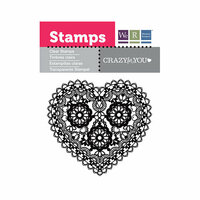 We R Memory Keepers - Crazy For You Collection - Clear Acrylic Stamps - Heart Doily