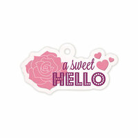 We R Memory Keepers - Crazy For You Collection - Embossed Tags - Sweet Hello