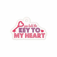 We R Memory Keepers - Crazy For You Collection - Embossed Tags - Key To My Heart