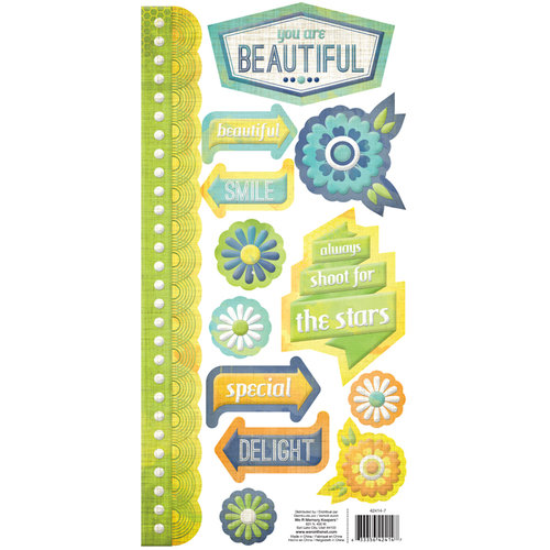 We R Memory Keepers - Feelin' Groovy Collection - Embossed Cardstock Stickers