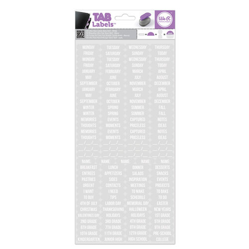 We R Memory Keepers - Label Stickers - Tab - Sans Serif - White