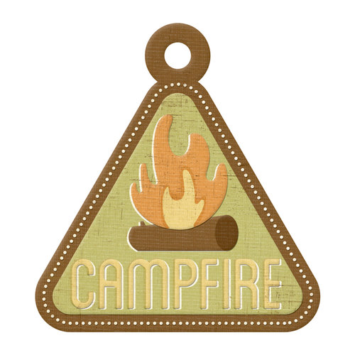 We R Memory Keepers - Happy Campers Collection - Embossed Tags - Campfire