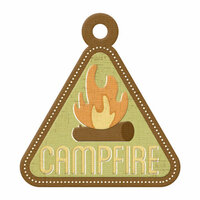 We R Memory Keepers - Happy Campers Collection - Embossed Tags - Campfire