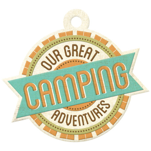 We R Memory Keepers - Happy Campers Collection - Embossed Tags - Camping Adventure