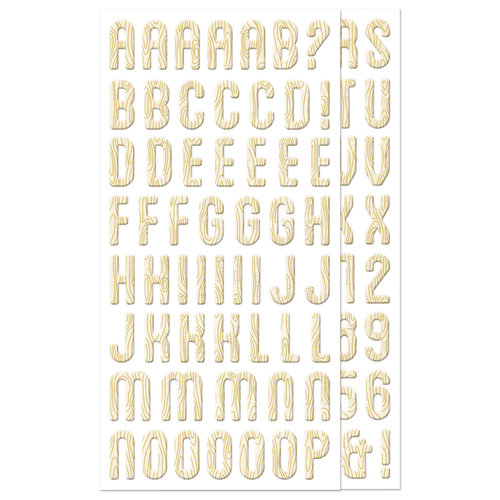 We R Memory Keepers - Happy Campers Collection - Self Adhesive Chipboard with Foil Accents - Alphabet